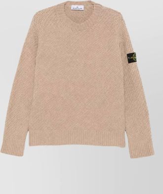 Stone Island basket-knit wool loose crewneck jumper