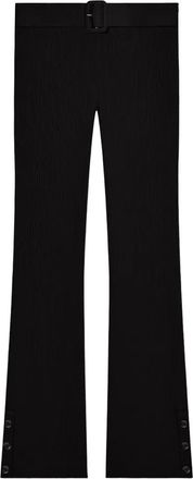 Courr&egrave;ges Geribbelde capri broek met knopen - Zwart