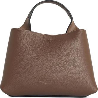 Tod's Borsa tote micro con logo goffrato - Marrone