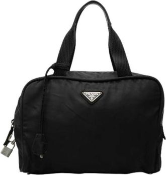 Prada Pre-owned Handbags, female, Black, Size: ONE SIZE Pre-owned Nylon Handbag