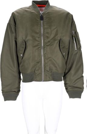 Dsquared2 Cropped Boxy Blue Bomber Jacket With Padded Details