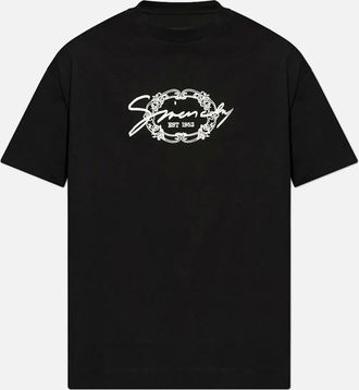 Givenchy Mens Givenchy Medallion Signature Logo T-Shirt - Black - Size: 36