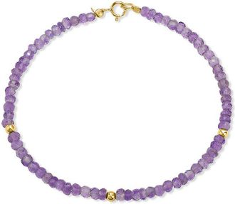 Jewelmak 14K Amethyst Bracelet