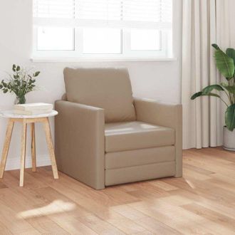 vidaXL Divano Letto a Terra Cappuccino 74 x 77 x 81 cm Pelle sintetica - Vidaxl