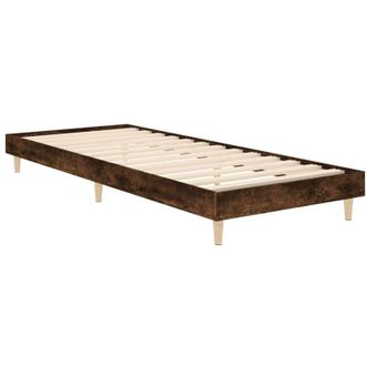 vidaXL Bed Frame without Mattress Smoked Oak 75x190 cm Small Single Engineered Wood Vidaxl