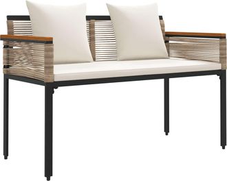 vidaXL Banco De Exterior 2 -seater 117 X 54 X 74.5 Cm Rat&aacute;n Sint&eacute;tico Vidaxl