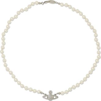 Vivienne Westwood Parel Mini Bas Relief Sieraden - Dames - Kettingen - Beige - ONE Size - Accessoires