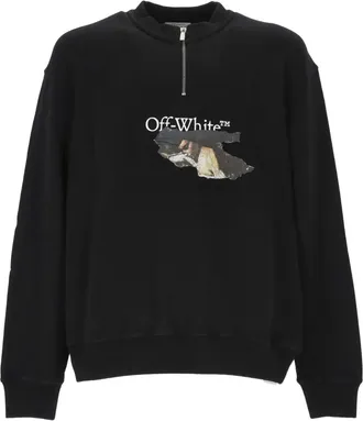 Off-white Pascal Arrows half-zip sweatshirt - men - Cotton/Elastane/Cotton - S - Black
