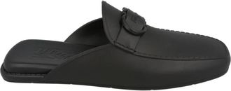 Ferragamo Mens Black Gancini Jelly Mule Sandals, Size 6