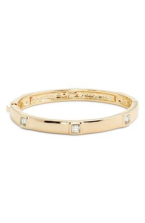 Nordstrom Crystal Accent Bangle in Clear- Gold at Nordstrom