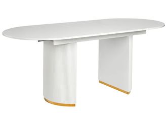 Beliani Mesa extensible de derivado de madera 8 personas l160 200