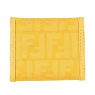 Fendi Pre-owned Zucca Portemonnee (tri-fold) - Dames - Pre-owned - Geel - Maat: ONE Size Leer