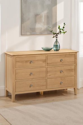 Julian Bowen Cotswold 6 Drawer Wide Chest in Light Oak
