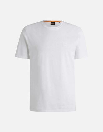 HUGO BOSS Mens Tales Cotton Relaxed Fit White T-Shirt - Size: 38