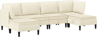 vidaXL Juego De Muebles De Sal&oacute;n 6 Uds. Crema Tela Vidaxl