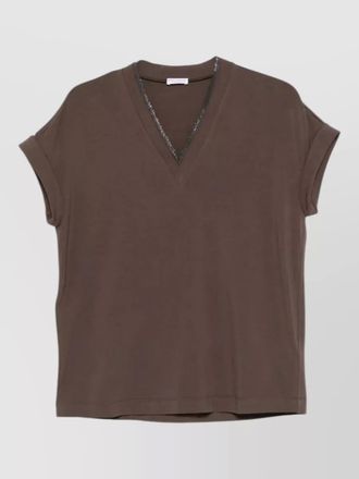 Brunello Cucinelli v neck relaxed fit short sleeve t-shirt