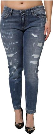 Dolce & Gabbana Skinny Jeans - Dames - Skinny Jeans - Blauw - XL - Katoen - Jeans