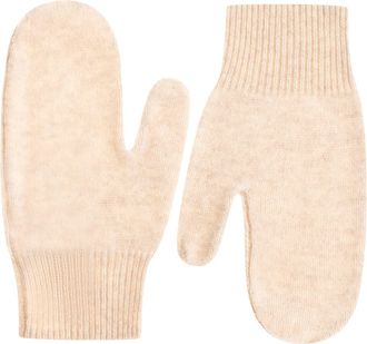Zwillingsherz F&auml;ustlinge ZWILLINGSHERZ, Damen, beige (hellbeige), Strick, Kaschmir, unifarben, Handschuhe F&auml;ustlinge, aus reinem Kaschmir