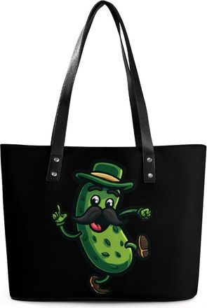 Generic Pickle Print Tote Bags for Women Cute Shoulder Purses Handbags