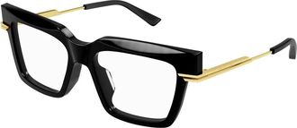 Bottega Veneta Zwarte Brillen Monturen Zonnebril - Dames - Brillen - Zwart - 53 MM - Accessoires