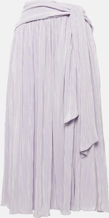 Jonathan Simkhai Jonathan Simkhai Light Purple Lurex Plisse Knotted Midi Skirt