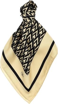Valentino Garavani Accessoires, Dames, Zwart, ONE Size, Geometric Silk Scarf