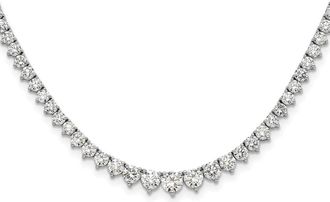 Diamond2Deal 14K White Gold 0.60 Ct Lab Grown Diamond Graduated Necklace 18 Clarity VS, Color G-H