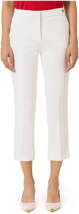 Elisabetta Franchi Pa 05447E2360 Pantalone - Dames - Vrijetijds broeken - Wit - L - Polyester - Broeken