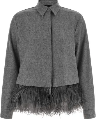 Fabiana Filippi Gray Virgin Wool Womens Blouse