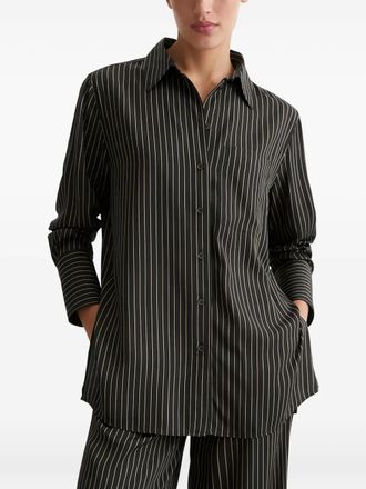 Marc O'Polo Camicia a righe con bottoni - Nero