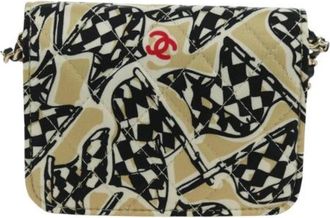 Chanel Pre-owned Vintage Schoudertas - Dames - Vintage Schoudertas - Beige - ONE Size - Katoen - Vintage