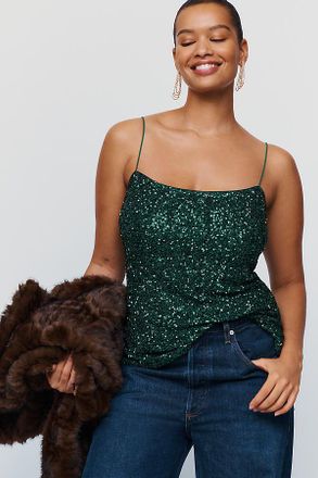 Maeve Sequined Square Neck Cami