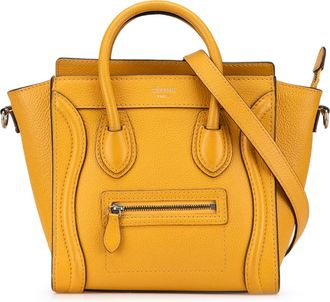 Celine Pre-owned Womens Nano Luggage Tote Yellow Leather - Orange - One Size