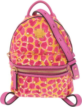 MCM Mcm Pink Yellow Leather Leather Backpack (Pre-Owned)