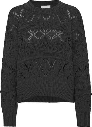 Americandreams Cassie Cotton Pullover - Dames - Ronde hals truien - Zwart - S - Katoen - Truien & Vesten