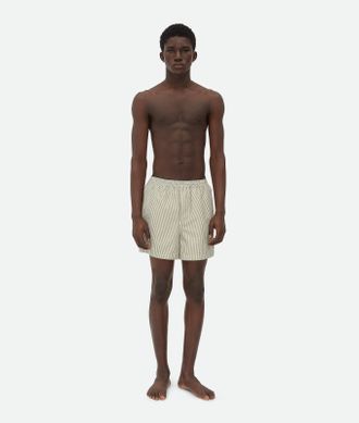 Bottega Veneta Short Da Bagno In Seersucker - Bottega Veneta