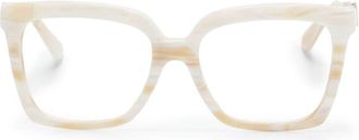 Michael Kors wayfarer-frame glasses - women - Metal/Acetate/Acrylic - 53 - Neutrals