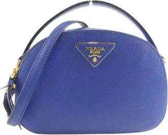 Prada Pre-owned Saffiano Lux Schoudertas - Dames - Vintage Schoudertas - Blauw - ONE Size - Leer - Vintage