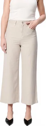 Dear John Denim Audrey High Rise Clean Hem Linen Blend Pants In Stone