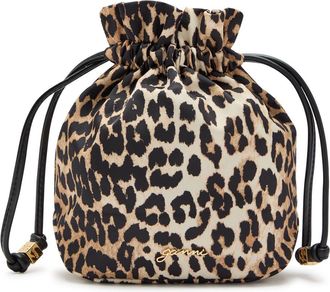 Ganni Leopard-print Nylon Pouch - Brown - One Size