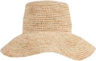 Bruno Magli Crochet Bucket Straw Sun Hat in Natural at Nordstrom Rack