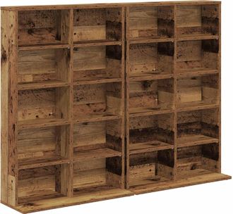 vidaXL Cabinet Para Cds 2 Uds. Madera Envejecida 65 X 23,5 X 97,5 Cm Vidaxl