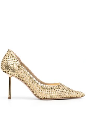Le Silla Gilda 90 mm pumps verfraaid met kristallen - Goud