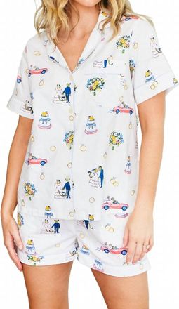Printfresh Short Pajama Set In Happily Ever After - Cloud
