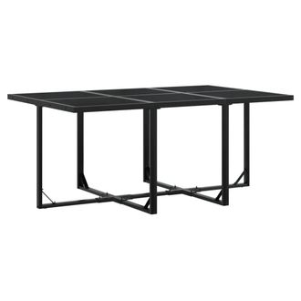 Berkfield Home Beautiful 11 Piece Garden Dining Set Black Poly Rattan