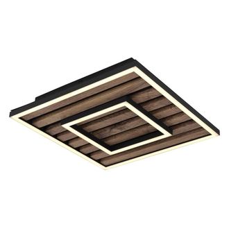Netlighting Woody 30cm Semi Flush Ceiling Light Matt Black LED 3000K