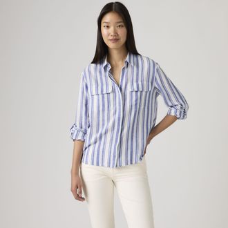Levi's Elaine Utility Shirt - Womens - XS - Blue