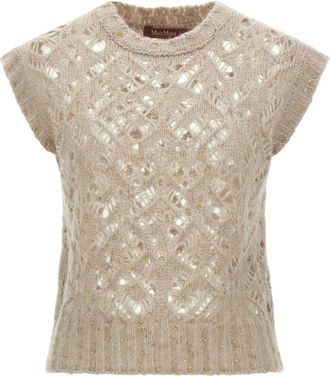 Max Mara Albero Chaleco - Knitwear - Mujer - Beige - XS