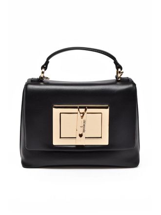 Love Moschino Black Combination Lock Polyurethane Shoulder Bag