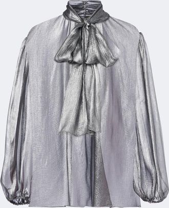 Dolce & Gabbana Blusa in seta georgette metallizzata